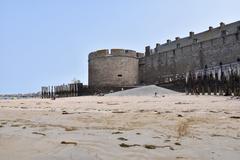 Saint-Malo city walls with blue sky
