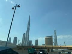 Burj Khalifa towering skyscraper in Dubai