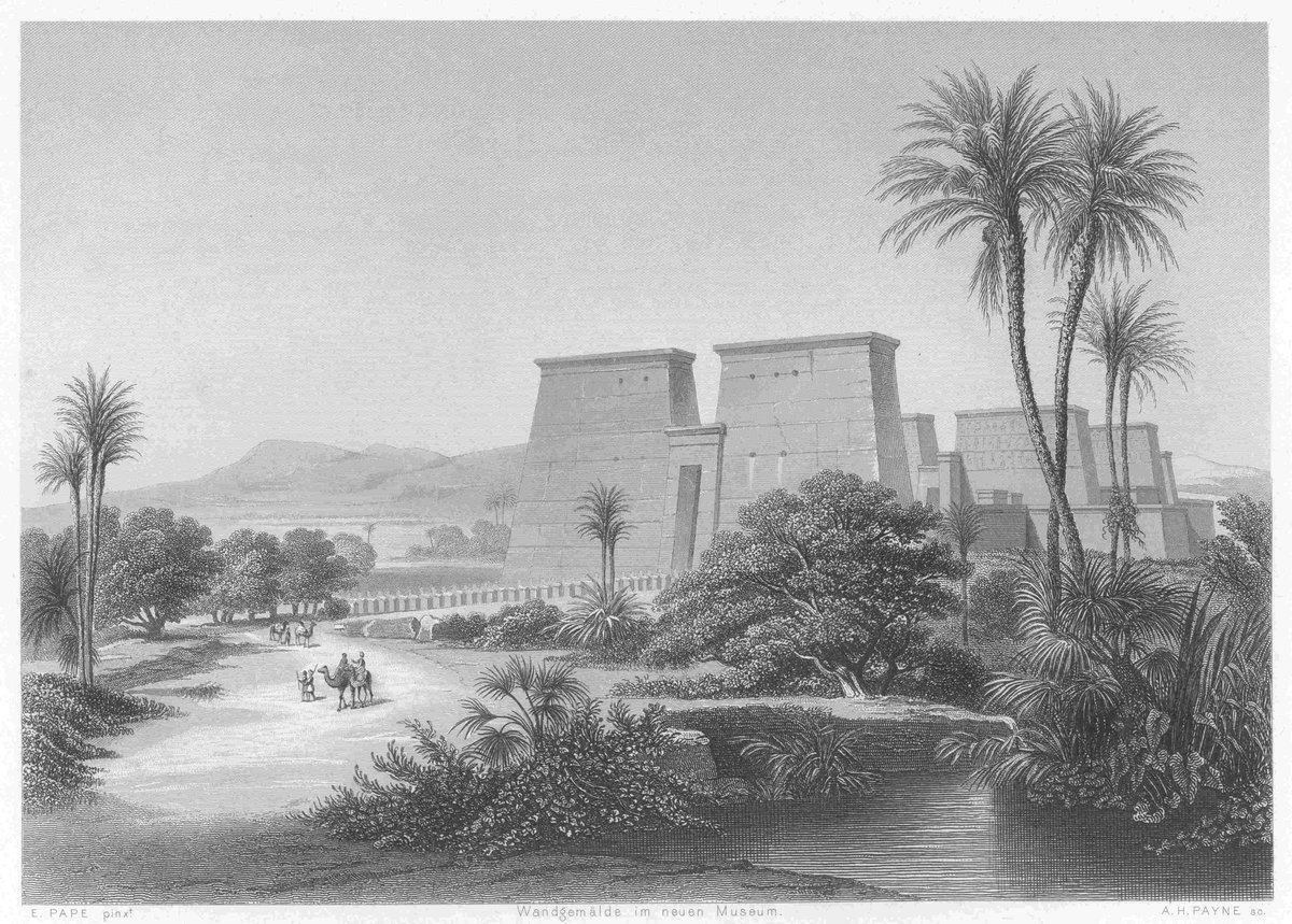 Engraving of the Karnak Temple complex in Egypt by Albert Henry Payne