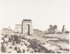 Aerial view of Karnak temple ruins in Thebes, Egypt
