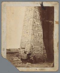 Detail of a Ptolemaic propylon gate entrance sculpture with relief at the Temple of Karnak