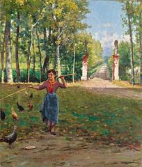 Entrance of Villa Camerini in Piazzola sul Brenta painted by Fausto Zonaro in 1886