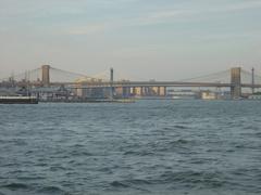 Brooklyn Bridge, Manhattan Bridge, and Williamsburg Bridge spanning East River in New York City