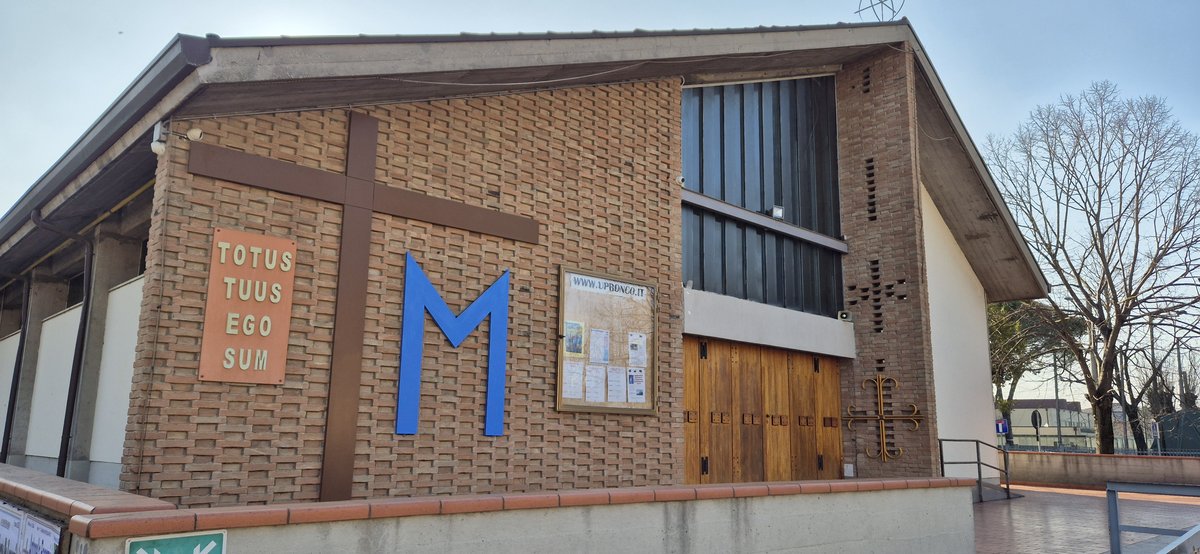 Exterior view of the Church of Saint Rita in Ronco, Forlì, Italy