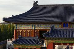 Temple of Heaven in Beijing during sunset with vibrant colors