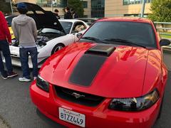 Classic cars gathered at a car meetup event at San Francisco State University