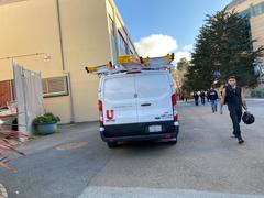 Ford Transit cable van parked at San Francisco State University