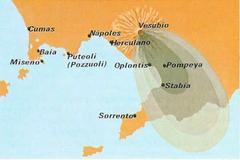 Vesuvius volcano erupting with ash cloud