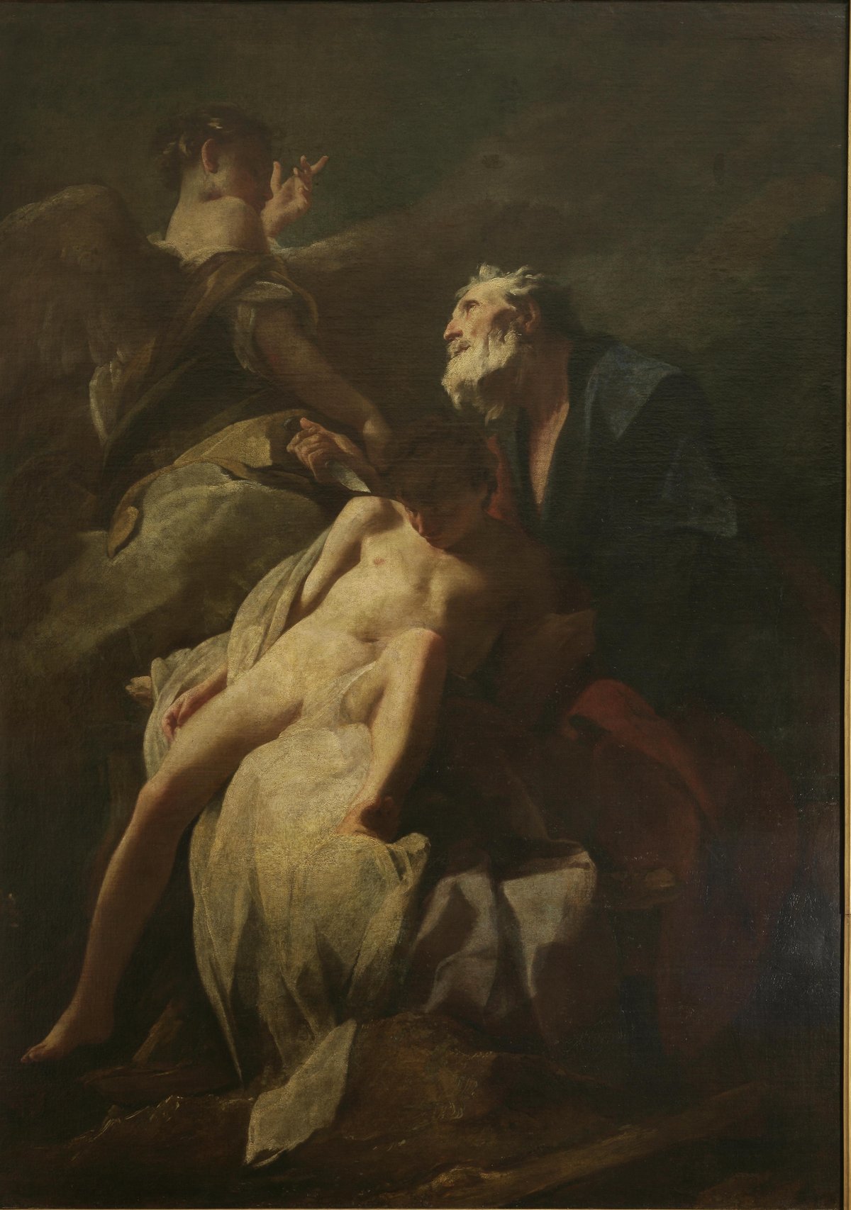 The Binding of Isaac painting by Federico Bencovich depicting Abraham about to sacrifice his son Isaac