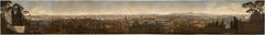 Panoramic view of Rome from the terrace of San Pietro in Montorio showing cityscape with historic buildings and domes