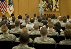 General George W. Casey Jr. addressing staff at Brooke Army Medical Center in 2008
