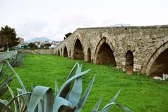 Ponte dell'Ammiraglio medieval bridge over Oreto river in Palermo
