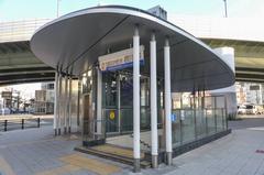 Entrance 1 of Hanshin Electric Railway Sakuragawa Station with signage and architectural elements