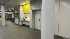 Hanshin Sakuragawa Station platform and tracks in Japan