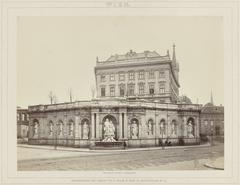 Ornamental Albrechtsbrunnen fountain in front of Erzherzog palace historic buildings in Vienna