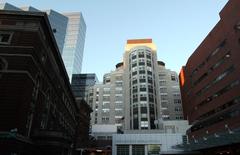 Massachusetts General Hospital building exterior with blue sky