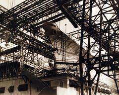 USS Wisconsin battleship under construction at Philadelphia Navy Yard in January 1944