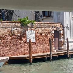 Memorial plaque for German composer Richard Wagner at the Palazzo Vendramin-Calergi overlooking the Canal Grande in Venice