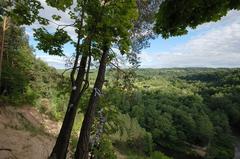 View from Puckoriu atodanga cliff overlooking Vilnius cityscape in Lithuania