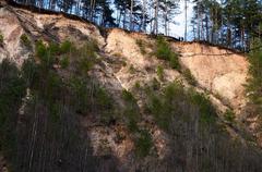 Natural rock formation Pučkoriai Cliffs in Lithuania