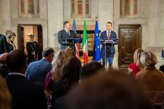 US Secretary of State Michael R. Pompeo and Italian Foreign Minister Luigi Di Maio at joint press event in Rome
