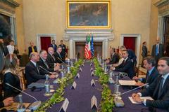U.S. Secretary of State Michael R. Pompeo meeting Italian Foreign Minister Luigi Di Maio at Villa Madama Rome