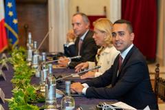 U.S. Secretary of State Michael R. Pompeo and Italian Foreign Minister Luigi Di Maio meeting at Villa Madama in Rome