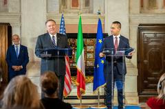 U.S. Secretary of State Michael R. Pompeo and Italian Foreign Minister Luigi Di Maio at a joint press availability in Rome