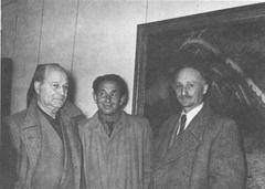 Joseph Zaritsky, Yehezkel Streichman and Bonen artists at Tel Aviv Museum of Art in 1959