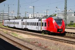 DB Regio train moving on railway track