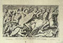 Engraving depicting Victory Dacica by Pietro Santi Bartoli, illustrating a historic and artistic representation of triumph