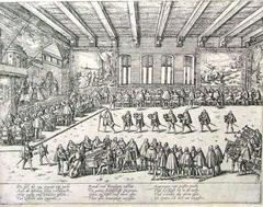 Historical illustration of the princely wedding of Johann Wilhelm von Jülich-Kleve-Berg and Jakobe von Baden-Baden from 1585