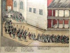 Historical title page in old German script depicting the wedding of Johann Wilhelm von Jülich-Kleve-Berg and Jakobe von Baden-Baden from 1585