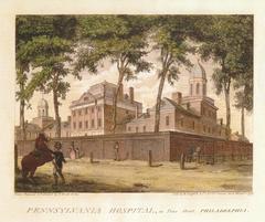 Pennsylvania Hospital in Philadelphia in 1800 historic illustration