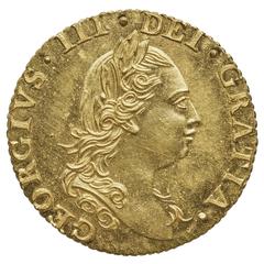 British half guinea coin from 1784 featuring King George III