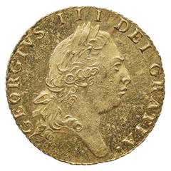 Half guinea coin from Great Britain featuring King George III, dated 1797