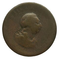 George III half penny coin from Great Britain dated between 1760 and 1820