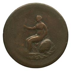 Great Britain George III half penny coin 1760-1820 Latin inscription