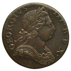 British George III half penny coin from 1760-1820