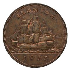 1793 George III penny coin from Bermuda