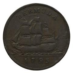 1793 George III Bermuda 1 Penny coin