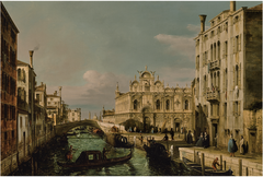 View of the Scuola Grande di San Marco in Venice, oil painting by Francesco Zanin