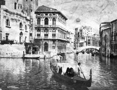 Grand Canal in Venice with Canale di Cannaregio and Church of San Geremia