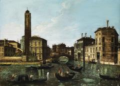 View of Canal Grande, oil on canvas painting by Tironi depicting Venice's main canal