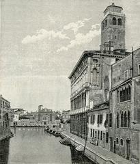 Venezia Palazzo Labia and Rio di San Geremia woodcut artwork