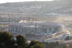 Panoramic view of a city with buildings and greenery on January 3, 2013