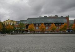 View of Skeppsholmen island in Stockholm, Sweden with historic buildings and waterfront
