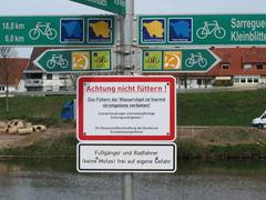 New sign at Güdingen dam: Feeding the geese is no longer allowed