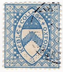 Vintage Keble College Oxford stamp from 1882