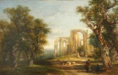 Frederick Henry Henshaw painting of Furness Abbey ruins